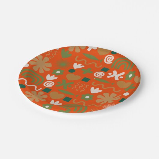 Scandinavian Rustic Retro Pattern Papieren Bordje (Gekanteld)