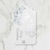 Scandinavian Silver Snowflake Cadeaulabels (Voorkant)