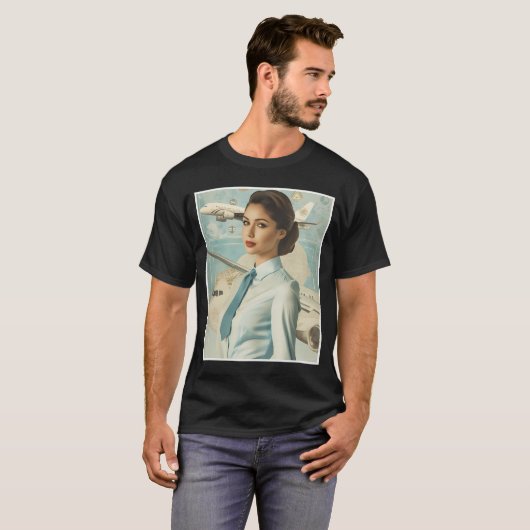 Scandinavian Skybound: Stewardess Style Essentials T-shirt (Voorkant volledig)