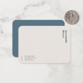 Scandinavian Smoke Blue Minimalist Simple Notitiekaartje (Voorkant / Achterkant in situ)