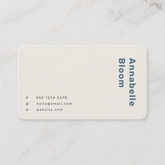 Scandinavian Smoke Blue Minimalist Simple Visitekaartje (Voorkant)