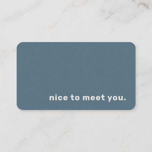 Scandinavian Smoke Blue Minimalist Simple Visitekaartje (Achterkant)