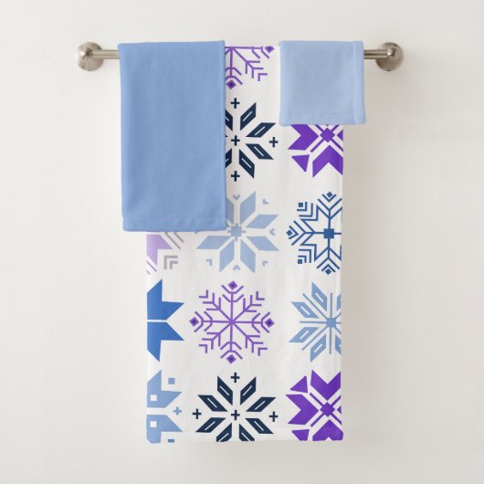 Scandinavian Snowflakes Bath Towel Set Bad Handdoek (Insitu)