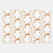 Scandinavian Spring Bunny Floral Inpakpapier Vel (Voorkant)