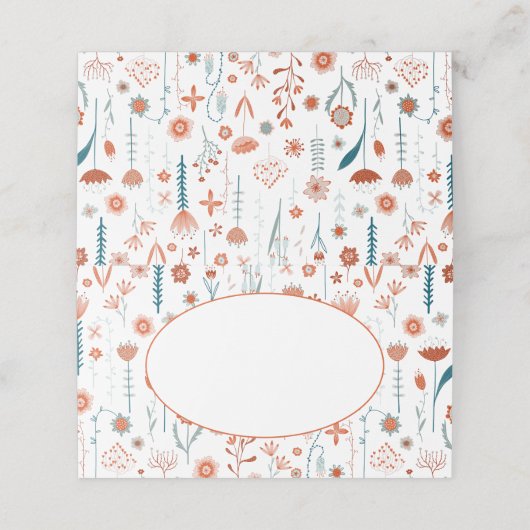 Scandinavian Summer Flowers Boho Place Card Plaatskaartje (Buitenkant ongevouwen)
