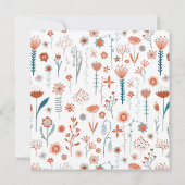 Scandinavian Summer Flowers Boho Wedding Kaart (Achterkant)
