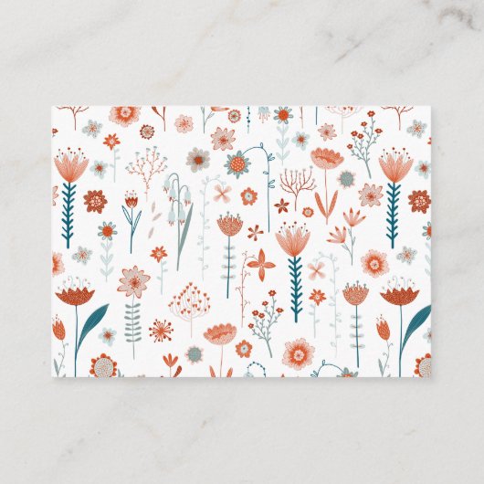 Scandinavian Summer Flowers Boho Wedding R.S.V.P. Informatiekaartje (Achterkant)