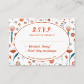Scandinavian Summer Flowers Boho Wedding R.S.V.P. Informatiekaartje (Voorkant)