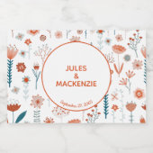 Scandinavian Summer Flowers Boho Wedding Sparkling Wijnetiket (Enkel label)