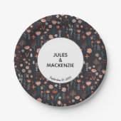 Scandinavian Summer Flowers Dark Boho Wedding Papieren Bordje