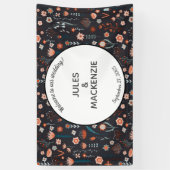 Scandinavian Summer Flowers Dark Boho Wedding Spandoek (Verticaal)