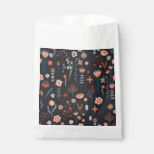 Scandinavian Summer Flowers Dark Favor Bag Bedankzakje (Voorkant)