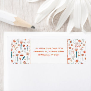 Scandinavian Summer Flowers Return Address Etiket