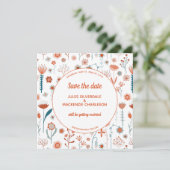 Scandinavian Summer Flowers Save the Date Kaart (Staand voorkant)