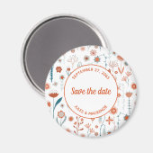 Scandinavian Summer Flowers Save the Date Magnet (Voorkant / Achterkant)