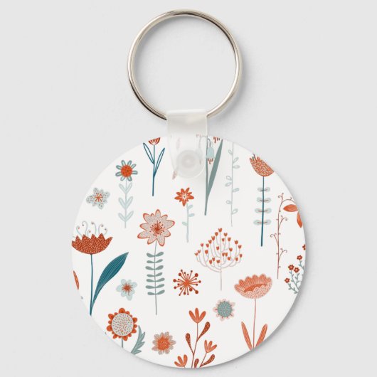 Scandinavian Summer Flowers Sleutelhanger (Voorkant)