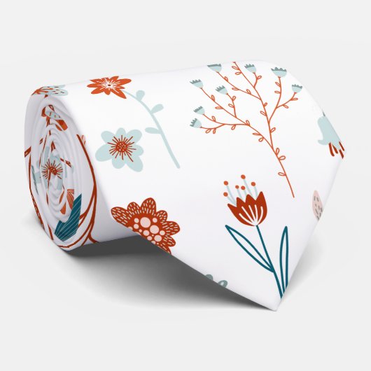 Scandinavian Summer Flowers Stropdas (Opgerold)