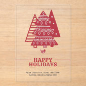 Scandinavian Tree Nordic Christmas gepersonaliseer Acryl Uitnodigingen (Voorkant)