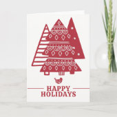 Scandinavian Tree Nordic Christmas gepersonaliseer Feestdagen Kaart (Voorkant)