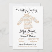 Scandinavian Ugly Sweater Baby shower Invitation Kaart (Voorkant)