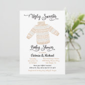 Scandinavian Ugly Sweater Baby shower Invitation Kaart (Staand voorkant)