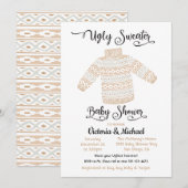 Scandinavian Ugly Sweater Baby shower Invitation Kaart (Voorkant / Achterkant)