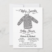 Scandinavian Ugly Sweater Baby shower Invitation Kaart (Voorkant)