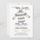 Scandinavian Ugly Sweater Baby shower Invitation Kaart (Voorkant)