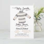 Scandinavian Ugly Sweater Baby shower Invitation Kaart (Staand voorkant)