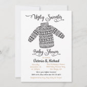 Scandinavian Ugly Sweater Baby shower Invitation Kaart (Voorkant)