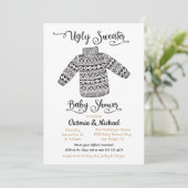 Scandinavian Ugly Sweater Baby shower Invitation Kaart (Staand voorkant)