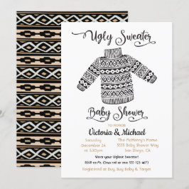 Scandinavian Ugly Sweater Baby shower Invitation Kaart