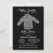 Scandinavian Ugly Sweater Baby shower Invitation Kaart (Voorkant)