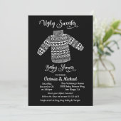 Scandinavian Ugly Sweater Baby shower Invitation Kaart (Staand voorkant)