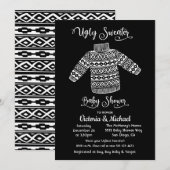 Scandinavian Ugly Sweater Baby shower Invitation Kaart (Voorkant / Achterkant)