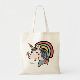Scandinavian Unicorn Butterfly Tote Bag