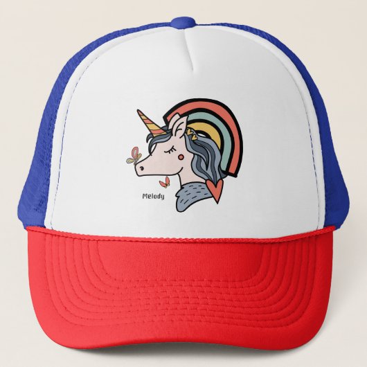 Scandinavian Unicorn Butterfly Trucker Pet (Voorkant)
