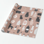 Scandinavian Valentine’s Wrapping Paper – Minimal Cadeaupapier (Uitgerold)