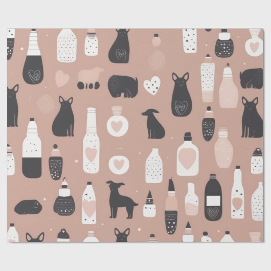 Scandinavian Valentine’s Wrapping Paper – Minimal Cadeaupapier (Vlak)