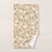 Scandinavian white Floral Bad Handdoek (Handdoek)