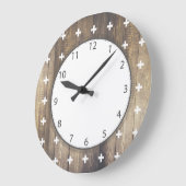 Scandinavian White Plus Signs Wooden Planks Grote Klok (Hoek)