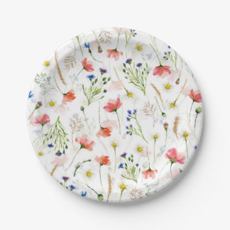 Scandinavian Wildbloemen Meadow Papieren Bordje