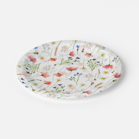 Scandinavian Wildbloemen Meadow Papieren Bordje (Gekanteld)