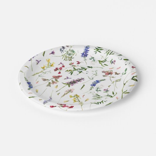 Scandinavian Wildbloemen Meadow Papieren Bordje (Gekanteld)