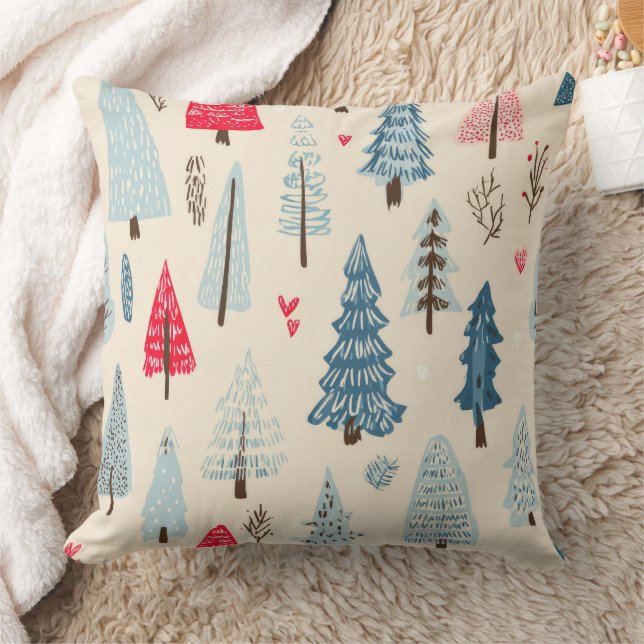 Scandinavian Winter Forest Pattern (2) Kussen (Deken)