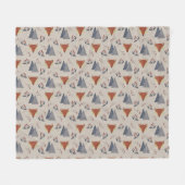 Scandinavian Winter Fox & Holly Forest  Fleece Deken (Voorkant (Horizontaal))