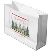 Scandinavian Winter Pine Tree Merry Christmas Groot Cadeauzakje (Voorkant Gekanteld)