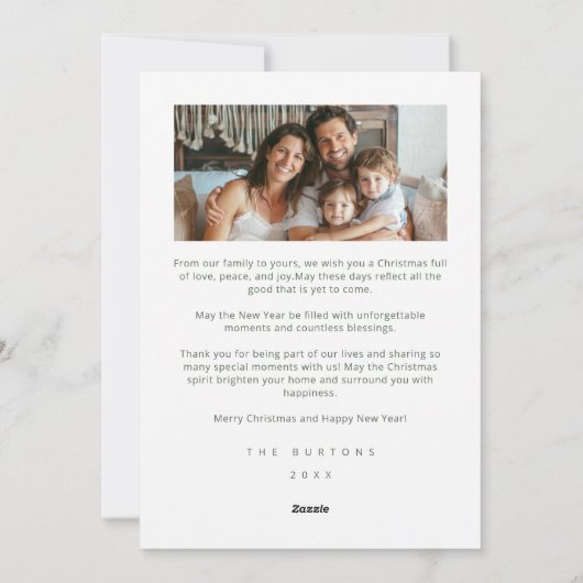 Scandinavian Winter Scene Snowmen Snowy Forest Feestdagenkaart (Achterkant)