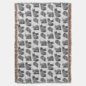 Scandinavian Woodland Animal Art Gray Pattern Deken (Voorkant Verticaal)