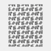 Scandinavian Woodland Animal Art Gray Pattern Fleece Deken (Voorkant)